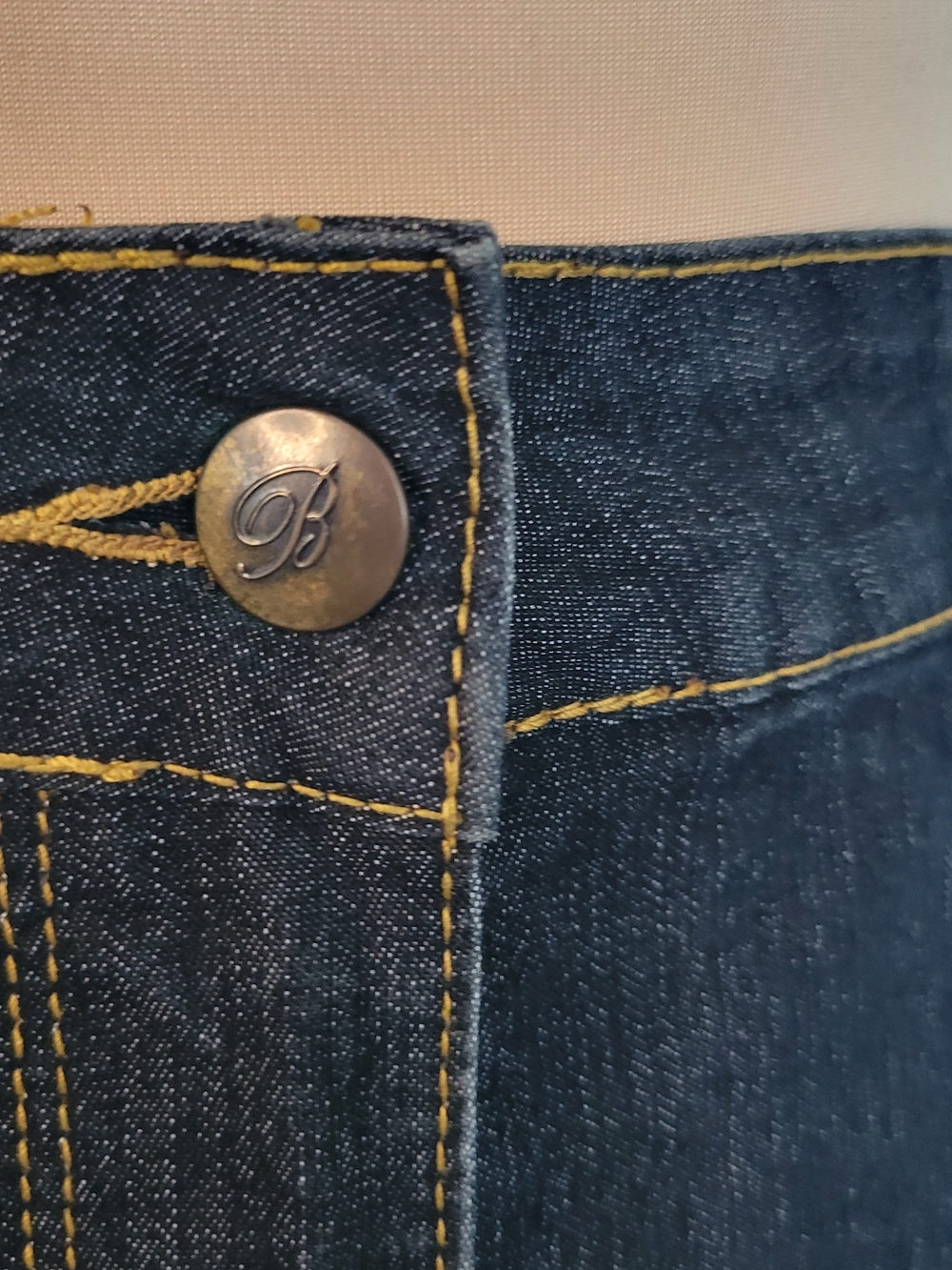 Vintage Bisou Bisou Y2K Dark Blue Denim Jeans Mermaid Trumpet Maxi Skirt Size 14 - Picture 9 of 15
